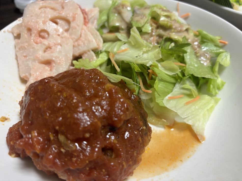 ハンバーグ作った