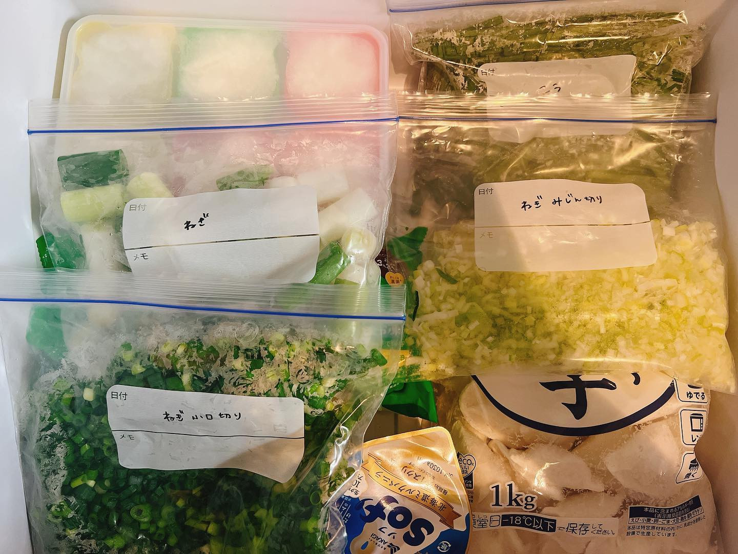 .

ネギと玉ねぎが安かったから
切って冷凍したんだけど
切るにつれて涙が🥲
明日はお肉が安いといいな😚
なんでも冷凍しちゃう🧏‍♀️

.