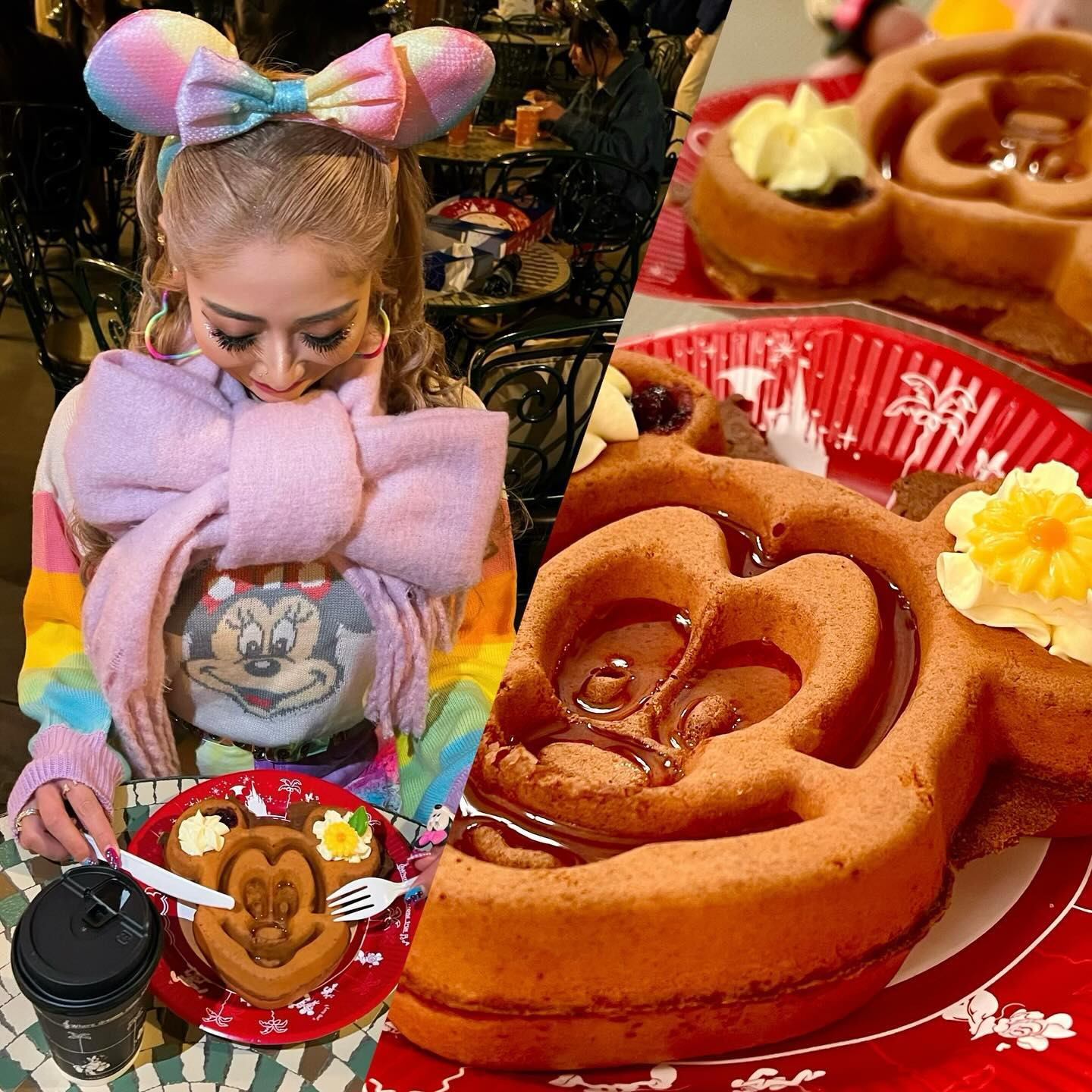 .
またもお姉達と夢の国へ
念願の #ミッキーワッフル にご機嫌なおまよ🤭
#チックタックダイナー で全種類買い占めたブレッド達はお土産用に🍞🍳
#グレートアメリカンワッフルカンパニー