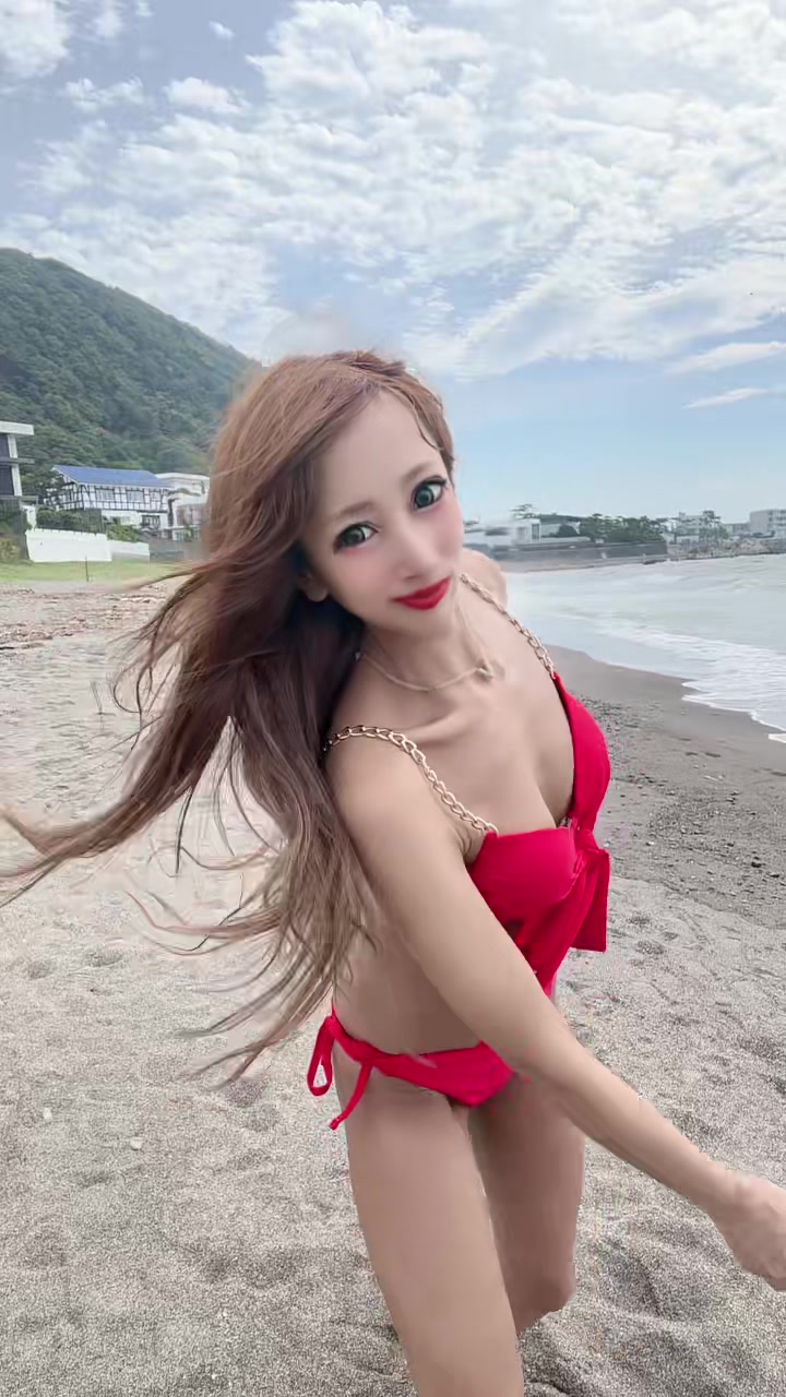 #giri #pool #bikini ❤️❤️赤の水着どおー？❤️‍🔥