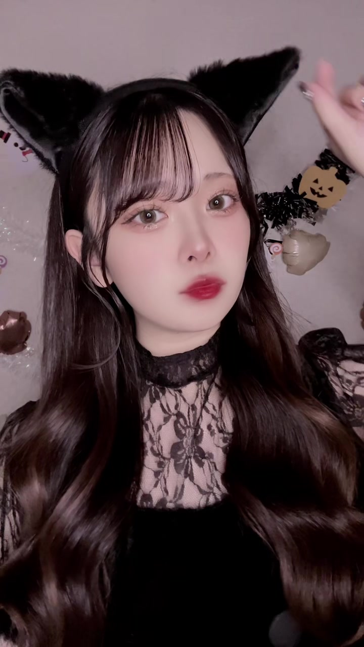 今年のハロウィンは黒猫ちゃんでした🐈‍⬛🎃#北海道 #00 #ライバー #おすすめ #黒猫 #ハロウィン #コスプレ