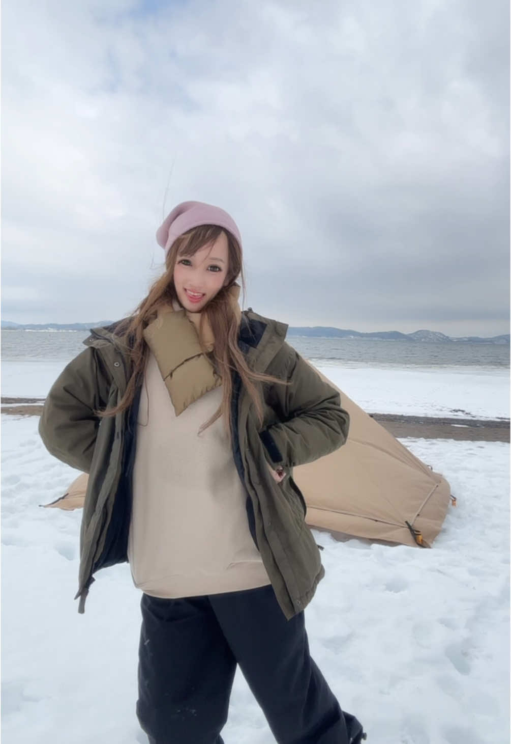 #comeagain #ソロキャンプ #キャンプ 猪苗代湖貸切❄️ソロキャンプ🏕⛄️