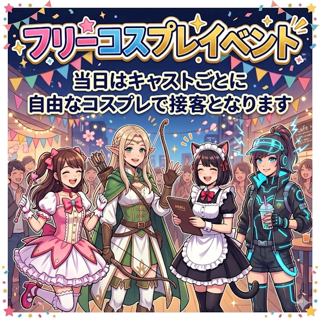 今週のイベント「フリーコスプレイベント」